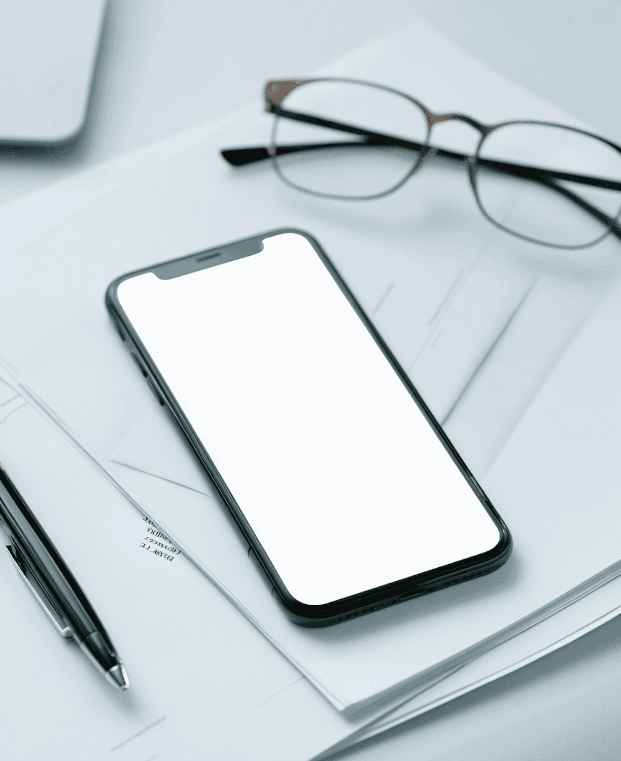 A smartphone resting on a pale surface in soft window light
